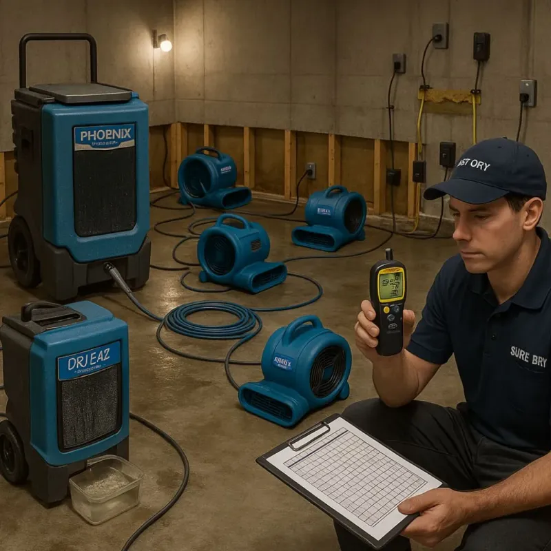 Structural Drying and Dehumidification process in University, MS